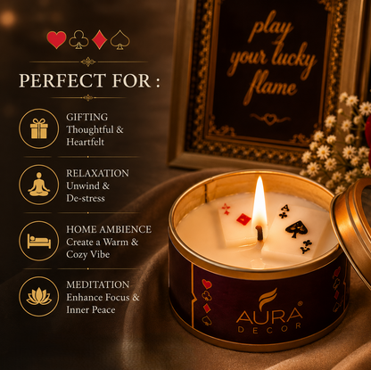 Playing Card Tin Scented Candle – Premium Soy Wax Gift Set