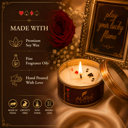 Playing Card Tin Scented Candle – Premium Soy Wax Gift Set