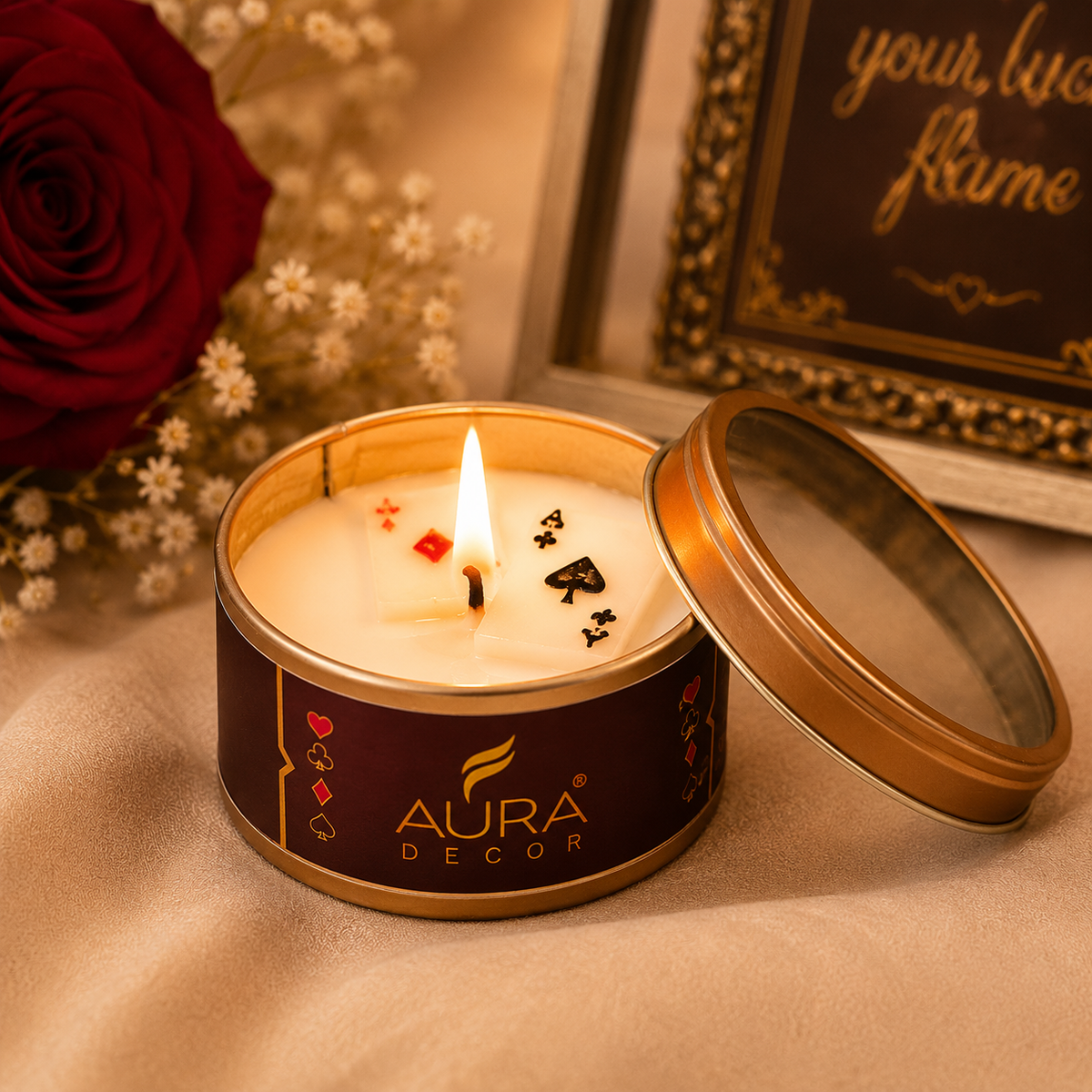 Playing Card Tin Scented Candle – Premium Soy Wax Gift Set