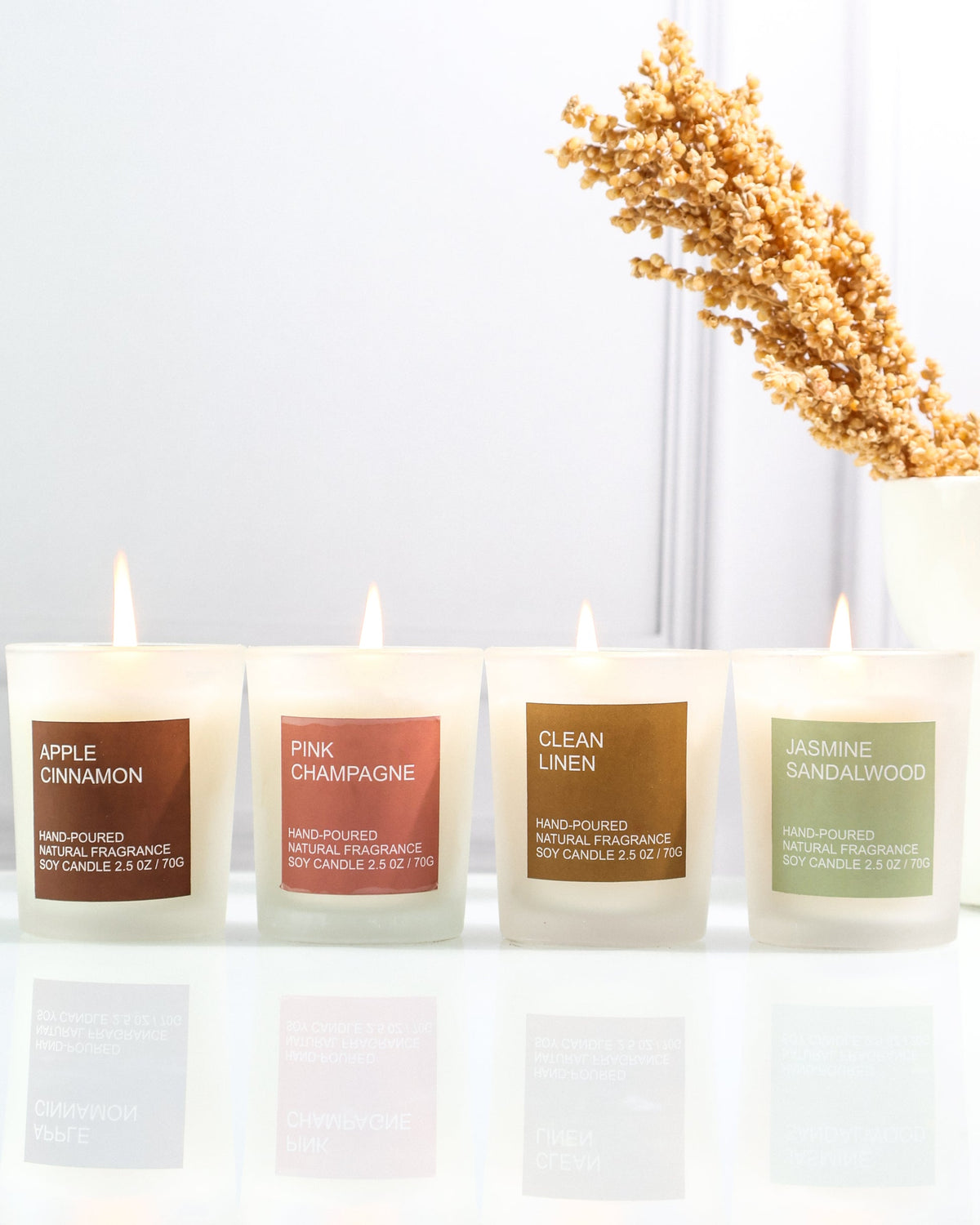 Luxury Scented Soy Candle Set – 4 Premium Fragrances for a Relaxing Home