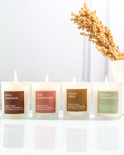 Luxury Scented Soy Candle Set – 4 Premium Fragrances for a Relaxing Home