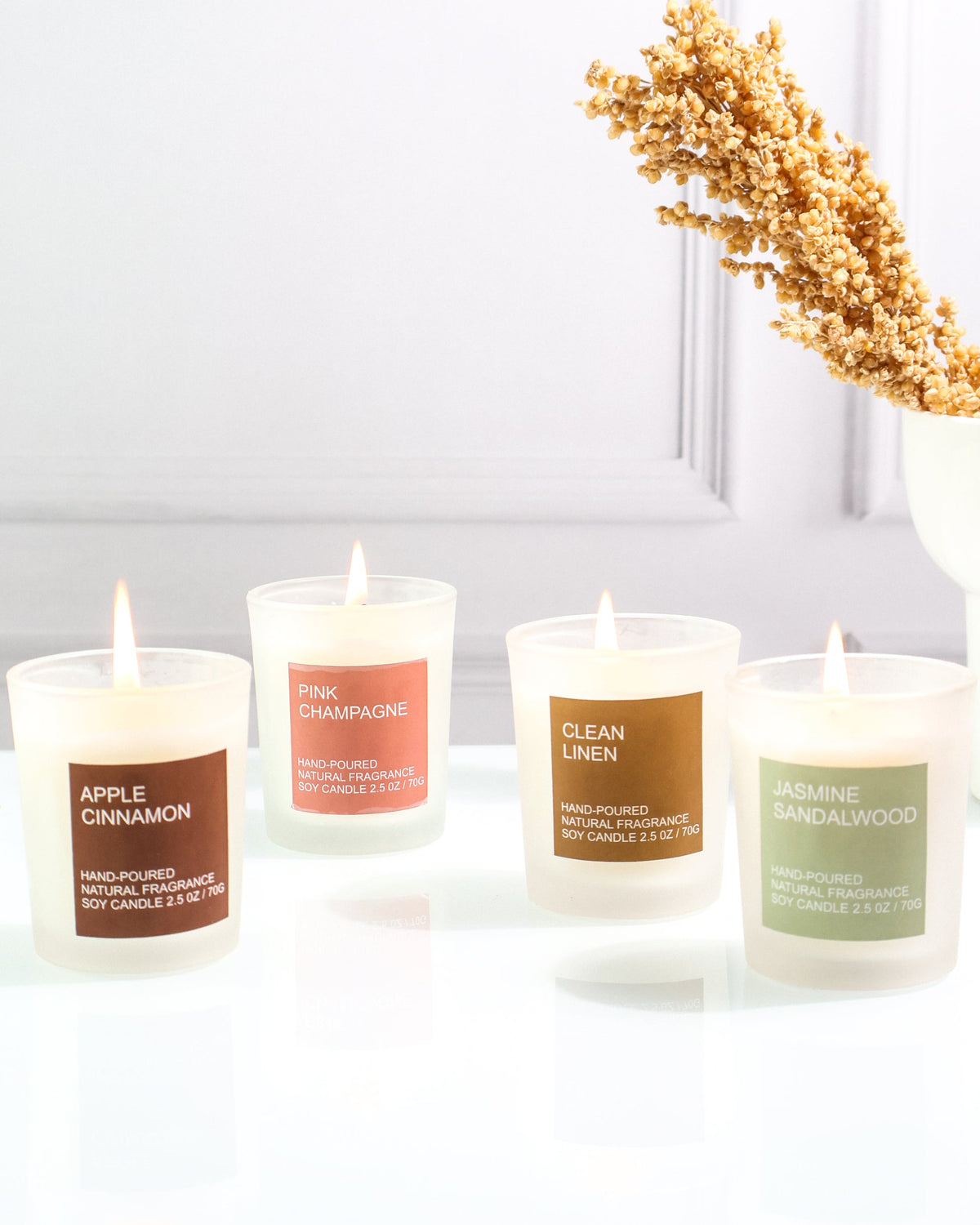 Luxury Scented Soy Candle Set – 4 Premium Fragrances for a Relaxing Home