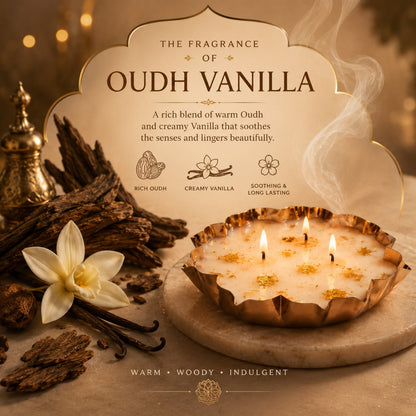 Lotus Urli Oudh Scented Candle Gift Set – Set of 3