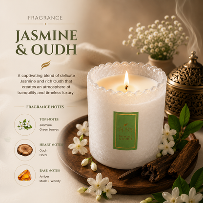 Luxury Black Oak & Amber Scented Candle – Hand-Poured Decorative Candle