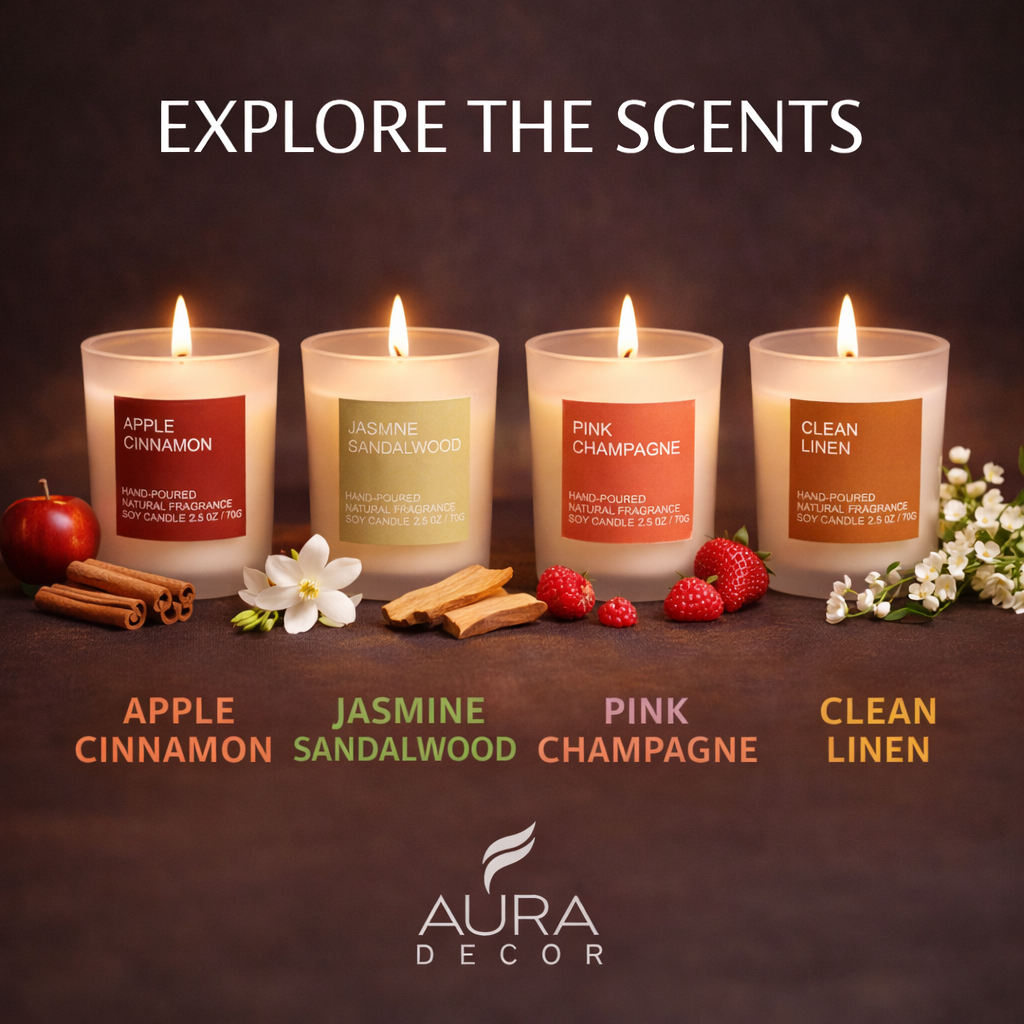 Luxury Scented Soy Candle Set – 4 Premium Fragrances for a Relaxing Home
