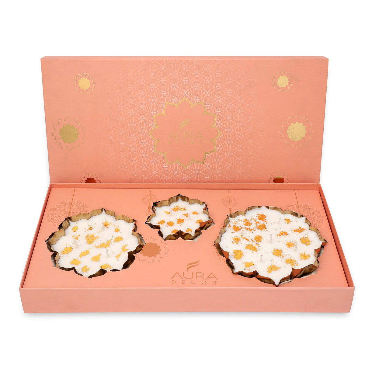 Lotus Urli Oudh Scented Candle Gift Set – Set of 3
