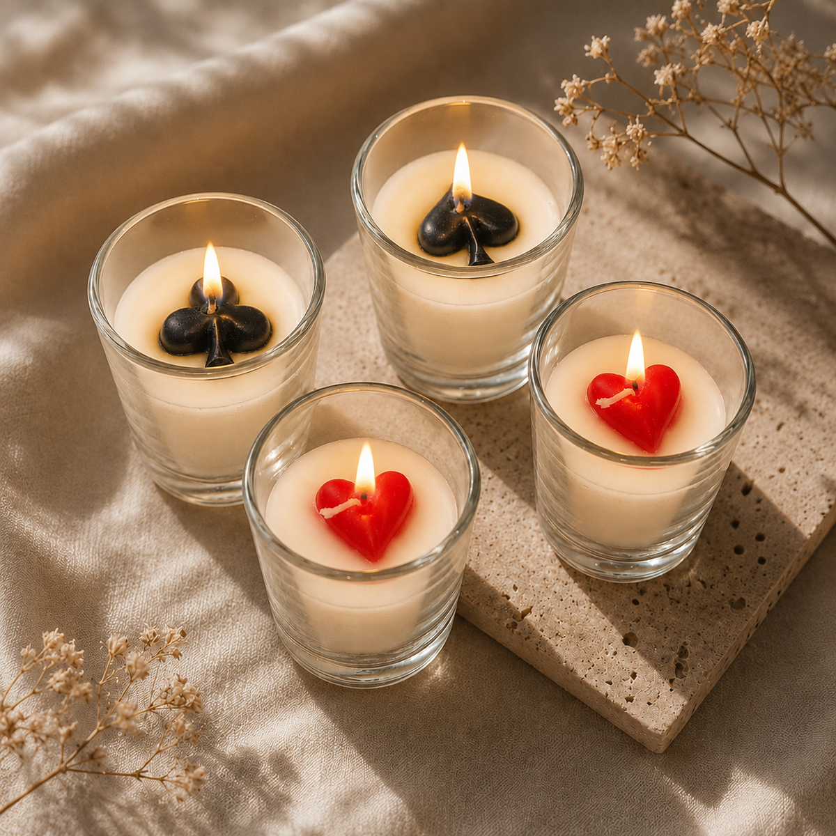 Royal Flush Playing Card Candle Gift Set – Set of 4