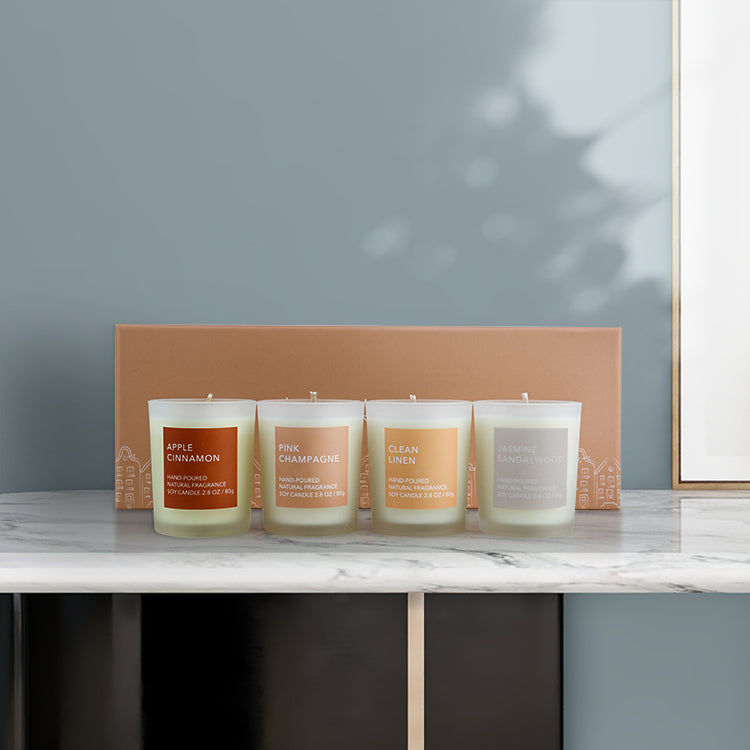 Luxury Scented Soy Candle Set – 4 Premium Fragrances for a Relaxing Home